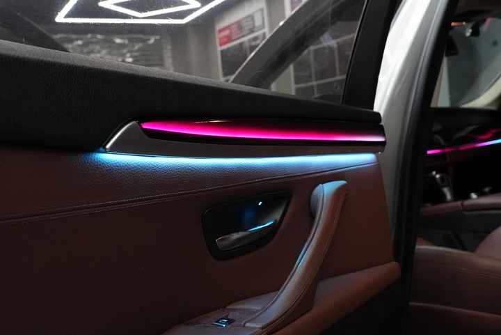Car Ambient Lights with Multi-Color Mobile Control Car Interior Lighting Accessories Suitable for 12-17 BMW 5 Serie F18