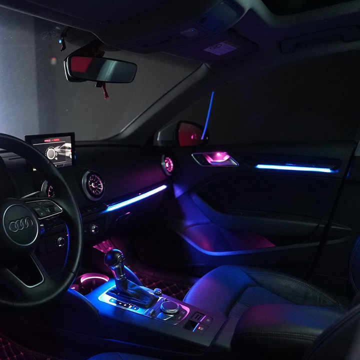 New car with mobile control multiple colors led ambient lights with car interior lighting accessories suitable for 13-24 Audi A3