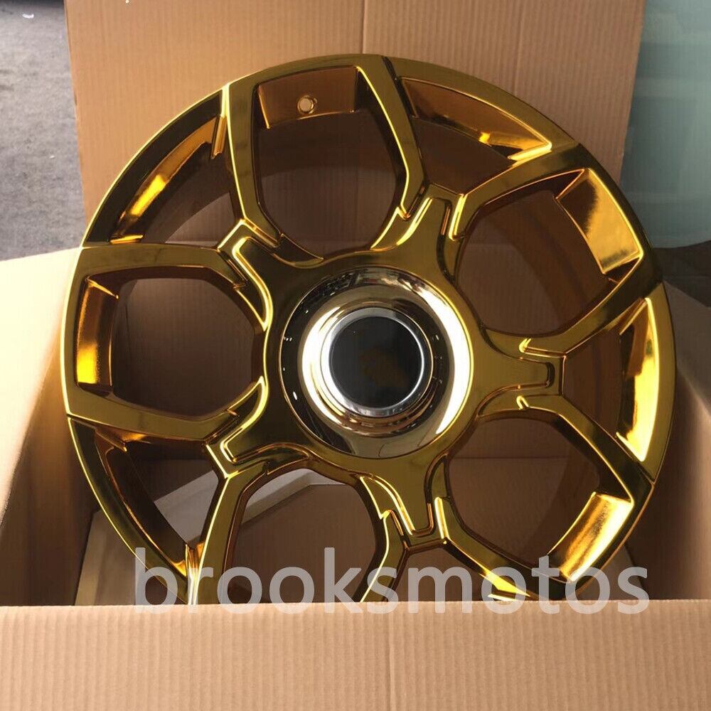 24インチ NEW鍛造クロームゴールドホイール ロールスロイス カリナン 24 X 10 BRN-1995