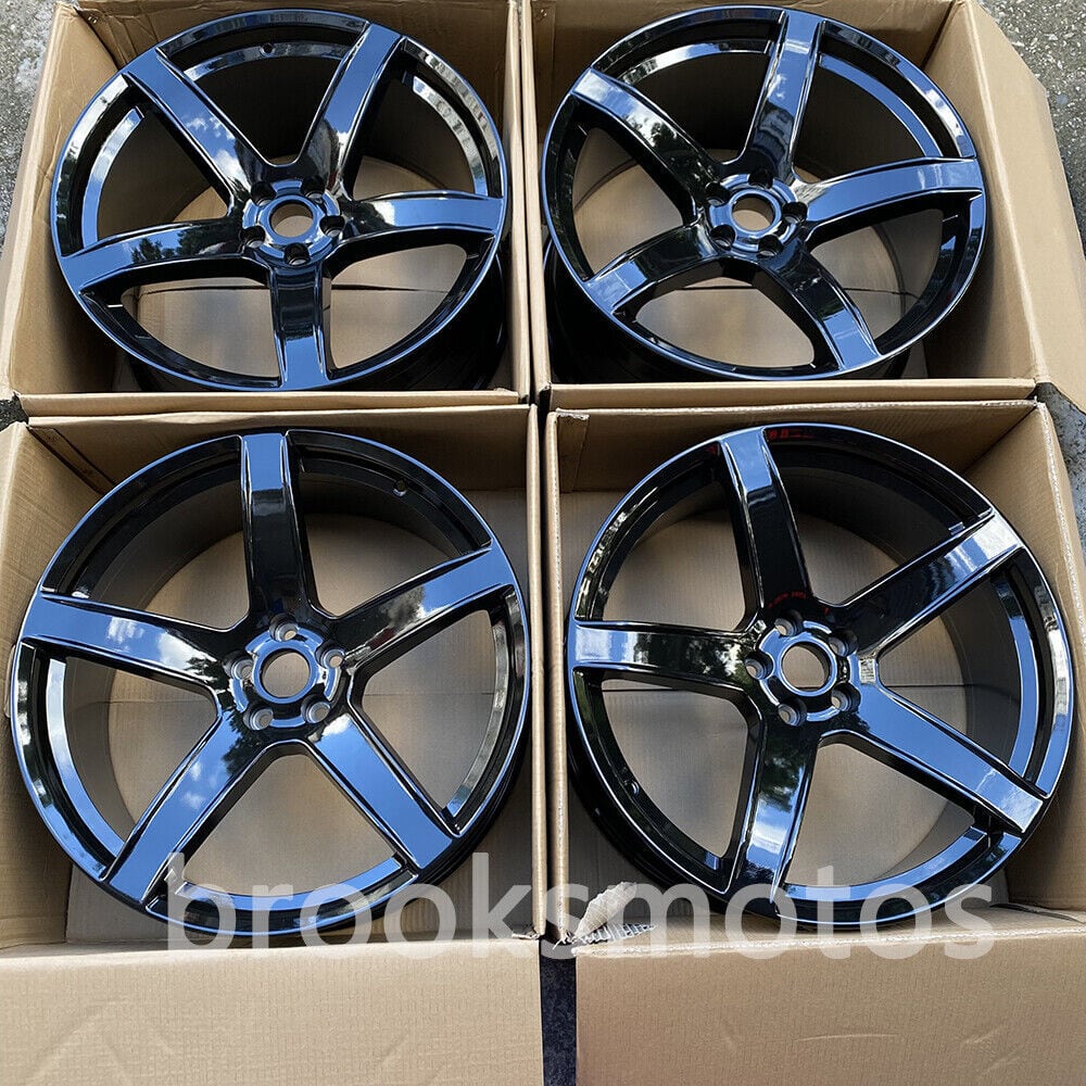 22インチ 5 スポーク グロス ブラック スタイル ホイール ダッジ チャレンジャー SRT STAGGERED BRN-1463