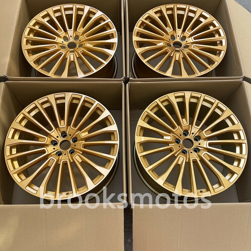 22インチ NEW マルチスポーク ゴールド スタイル ホイール 2019+ BMW G07 X7 5X112 4 本セット BRN-1632