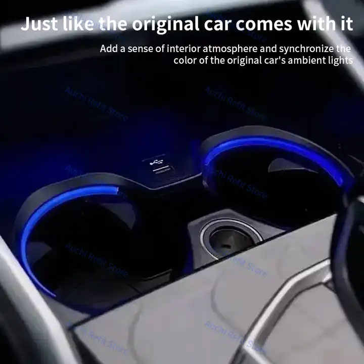 Car LED Cup Holder Lamp Lighting for BMW G20 G22 G80 G82 G42 M2 M3 M4 I3 I4 NEW 2/3/4 Series Decorative Ambient Light Accessories