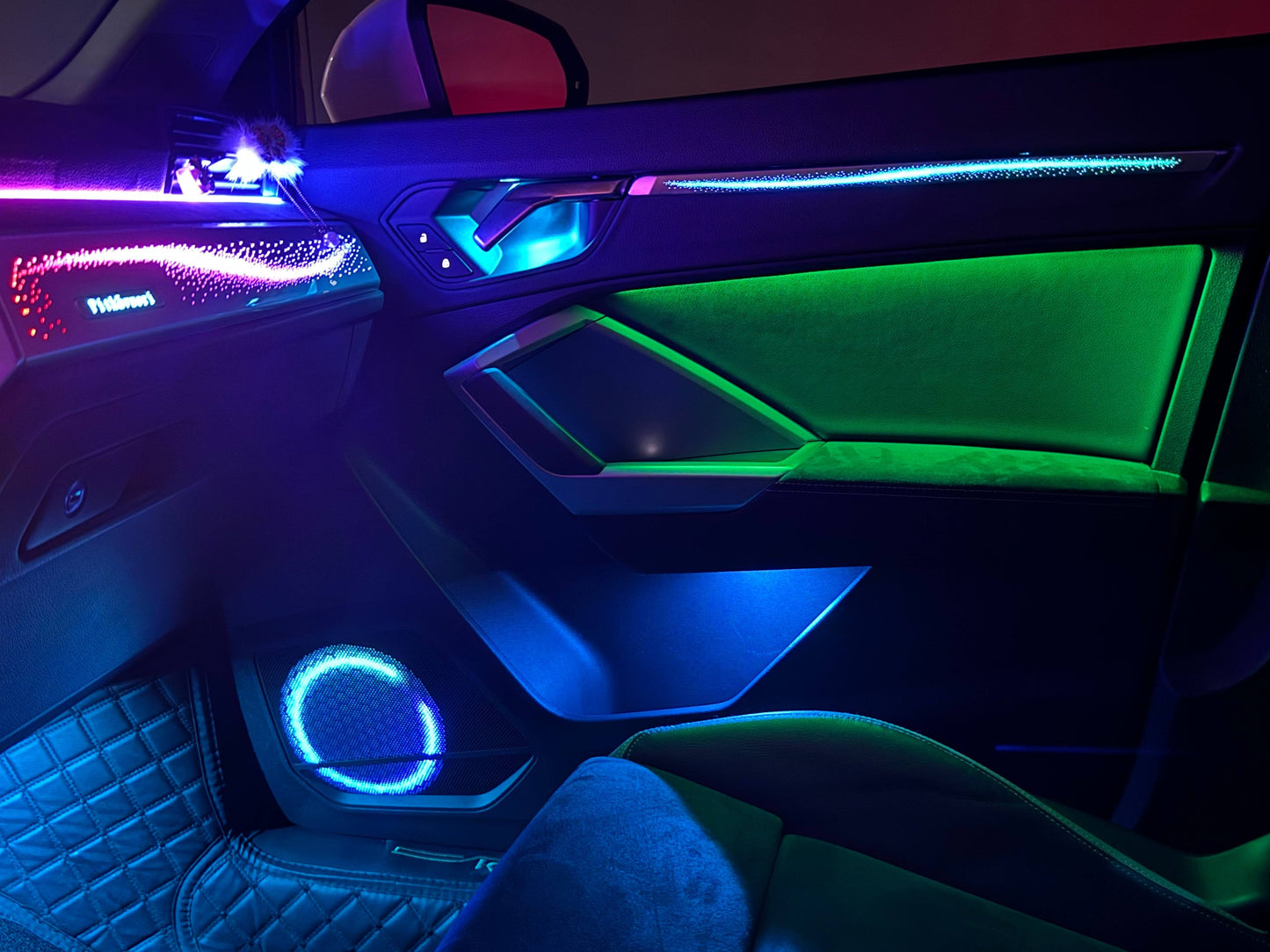 Car Ambient Lights with Mobile Control in Multiple Colors Car Interior Lighting Accessories Suitable for 22-24 Audi Q4 e-tron