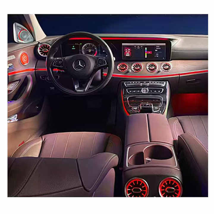Car Front and Rear Laminar Turbine Air Outlet Lights Rotating treble Suitable for Mercedes Benz E Class W213 2017-2023 Ambient Lighting