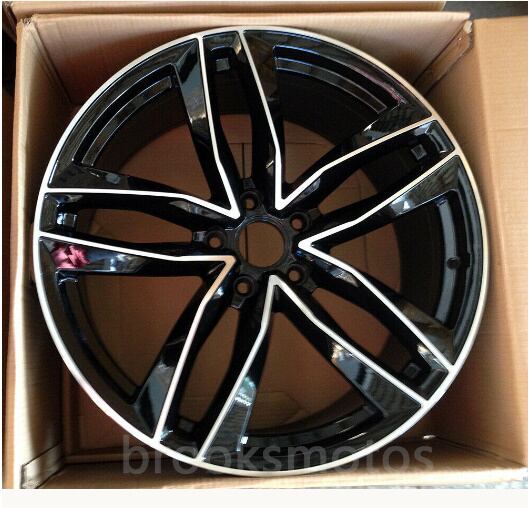 1点限り 22インチ S LINE ブラック STYLE ホイールセット 2005-2014 アウディ Q7 22X9.5 オフセット48 5X130 4本 -BRN-1278-2 鍛造 ★