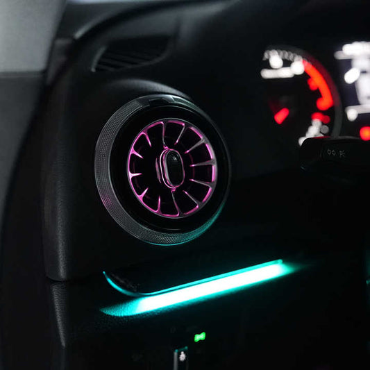 新しい車がマルチカラーのモバイルコントロールを備えたアンビエントライトをリードしました09-16に適した車のインテリア照明アクセサリー
