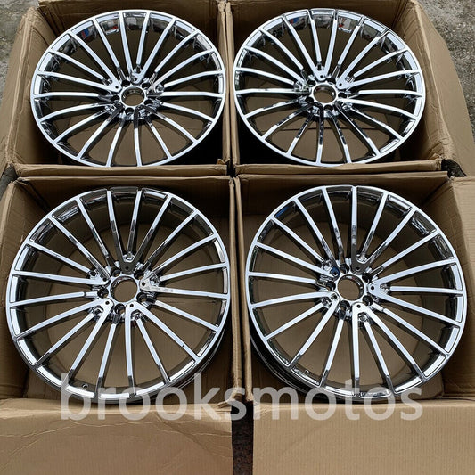 메르세데스 벤츠 W166 W167 X166 GLS 22 인치 멀티 스포크 크롬 스타일 휠 BRN-1624