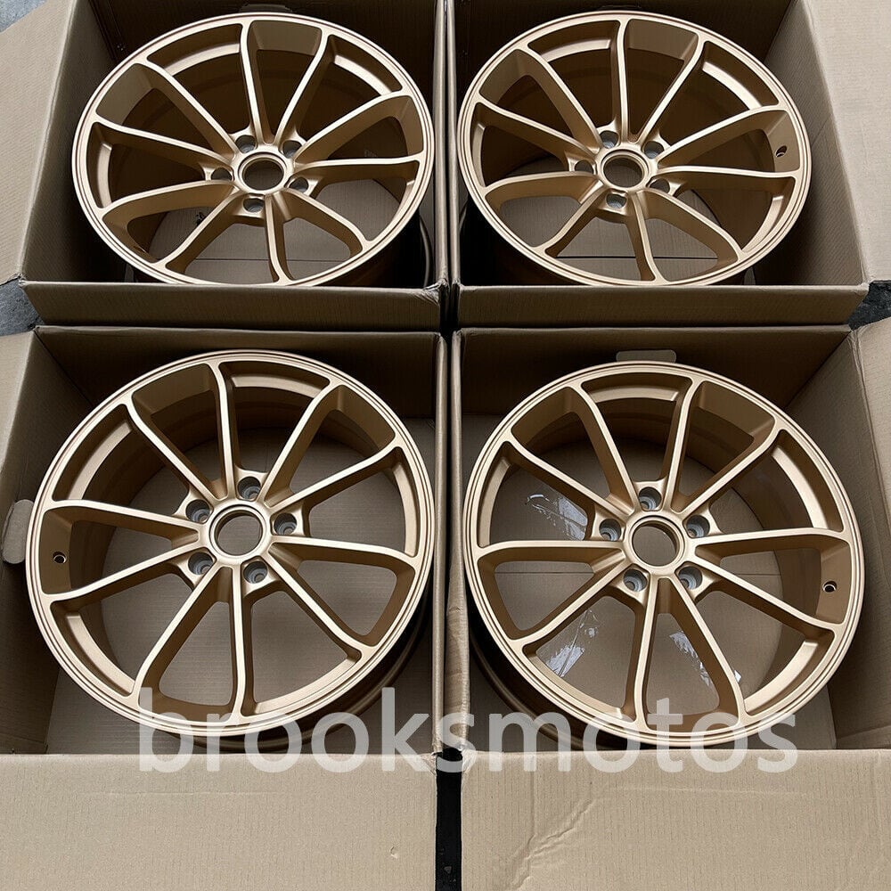 20 인치 NEW 새틴 골드 스타일 단조 휠 포르쉐 911 GT3 20X8.5 20X11.5 BRN-1778