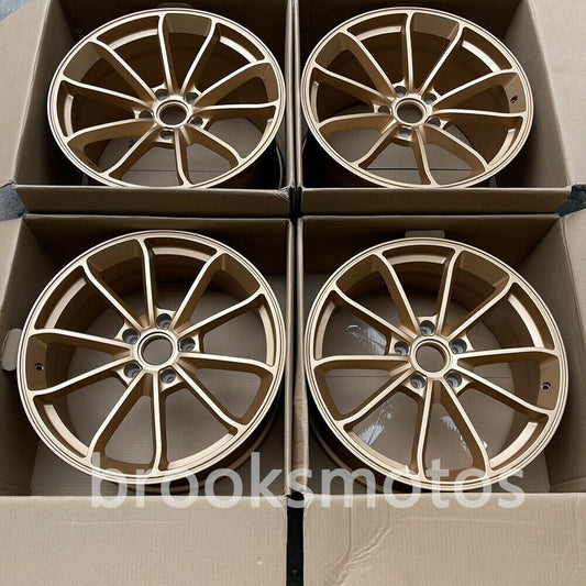20 인치 NEW 새틴 골드 스타일 단조 휠 포르쉐 911 GT3 20X8.5 20X11.5 BRN-1778