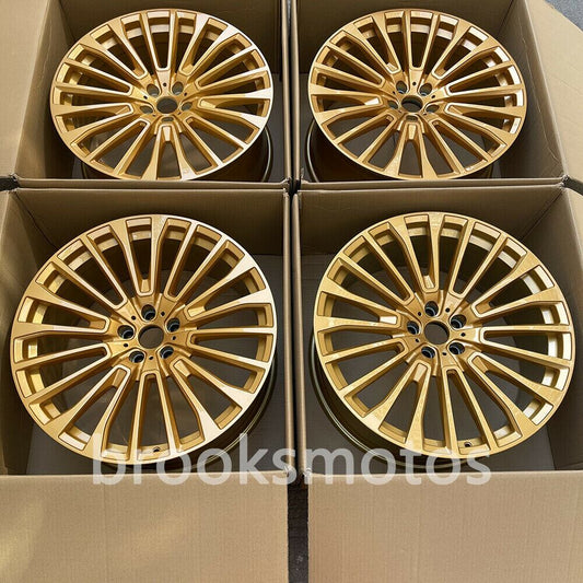 21 인치 NEW 멀티 스포크 골드 스타일 휠 2019+ BMW G07 X7 5X112 21X9.5 BRN-1564