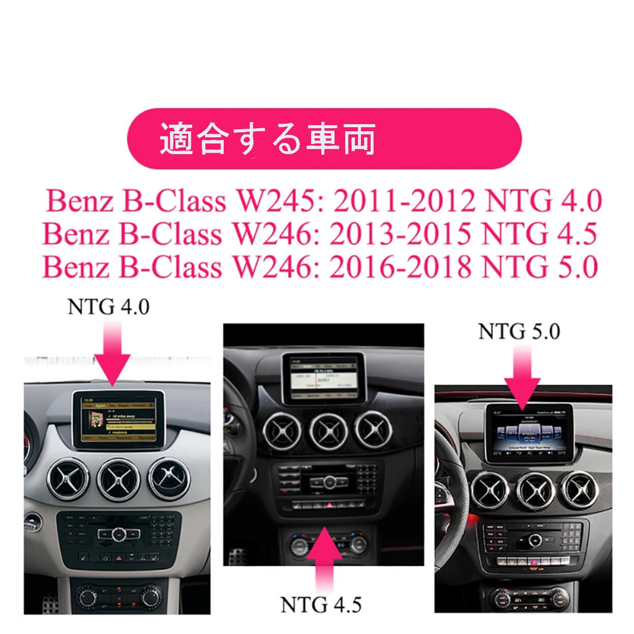 メルセデスベンツ B CLASS W245 W246 B200 B180 B220 B260 2011-2018 アンドロイドナビ　ANDROID10.0 NTG 4.0 2011-2012