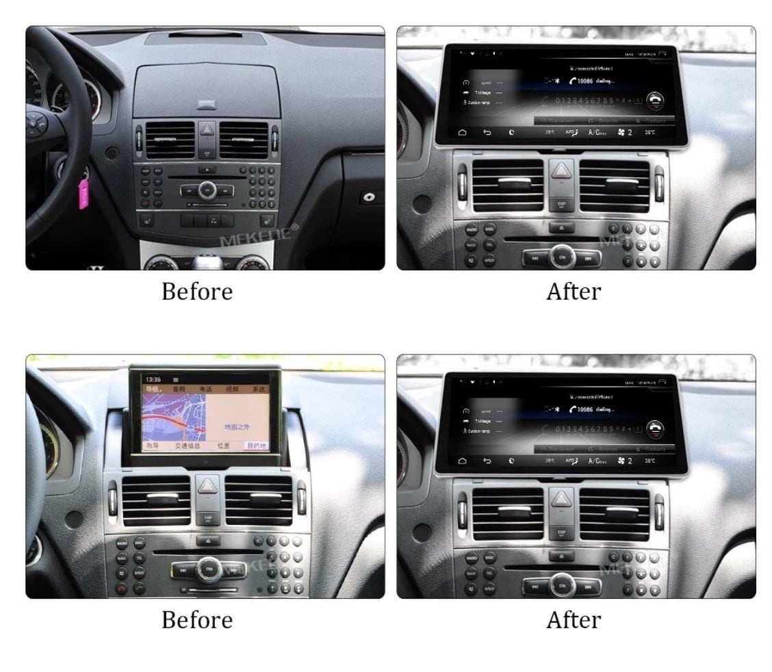 ベンツ C クラス W204 S204 2008 - 2010　アンドロイドナビ　DVD　４G　LTE　WIFI　GPS　日本語　1208