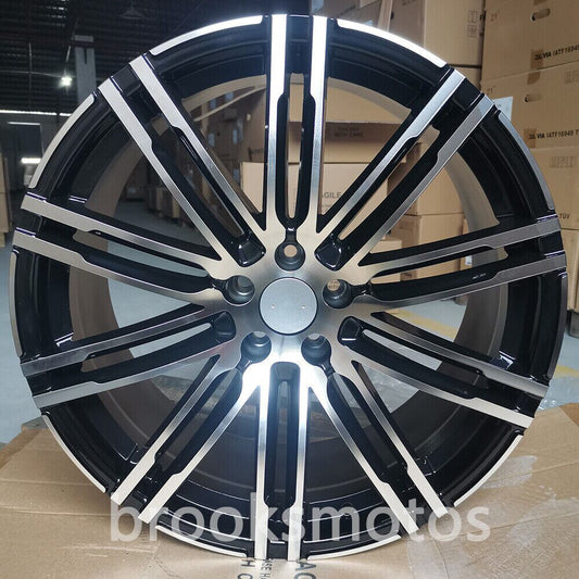 포르쉐 MACAN 21X9 21X10 5X112 블랙 4 개 세트 21 인치 터보 스타일 휠 BRN-1343