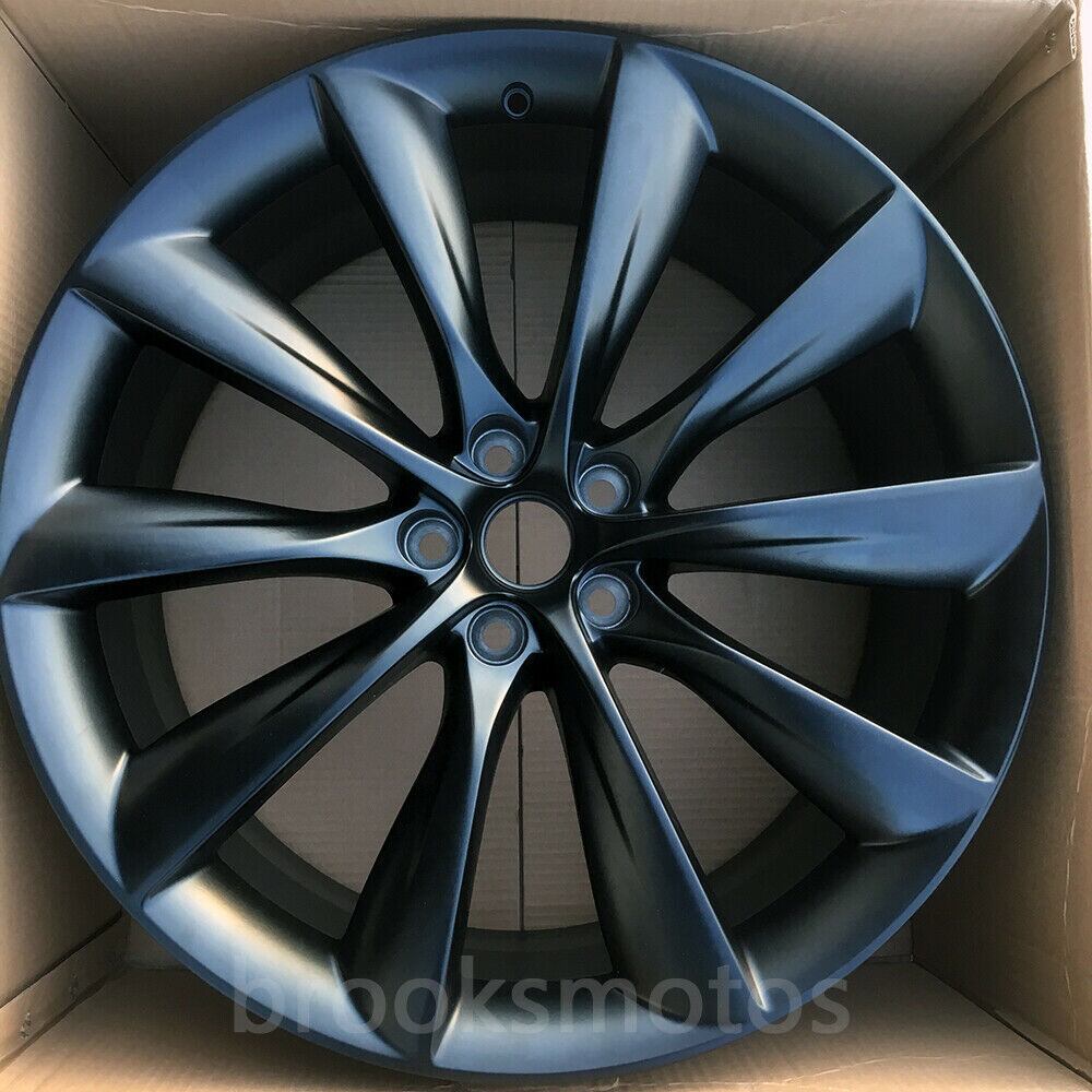 1 개 21 인치 T 스타일 매트 블랙 스테이지 휠 테슬라 모델 S 21X8.5 BRN-1117