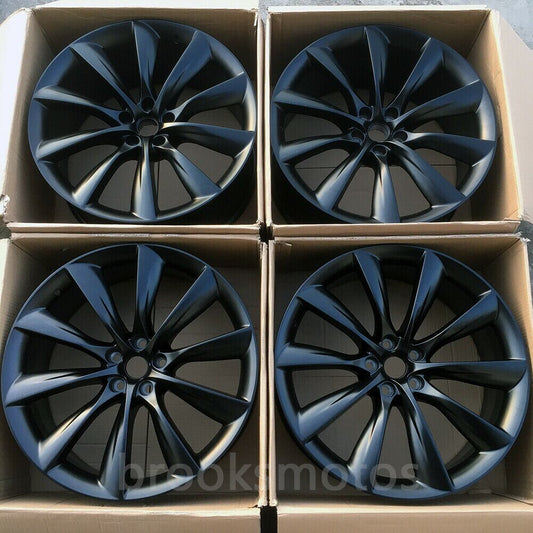 21" T-Style Matte Black Stage Wheels for Tesla Model S 21X8.5 21X9 BRN-1450