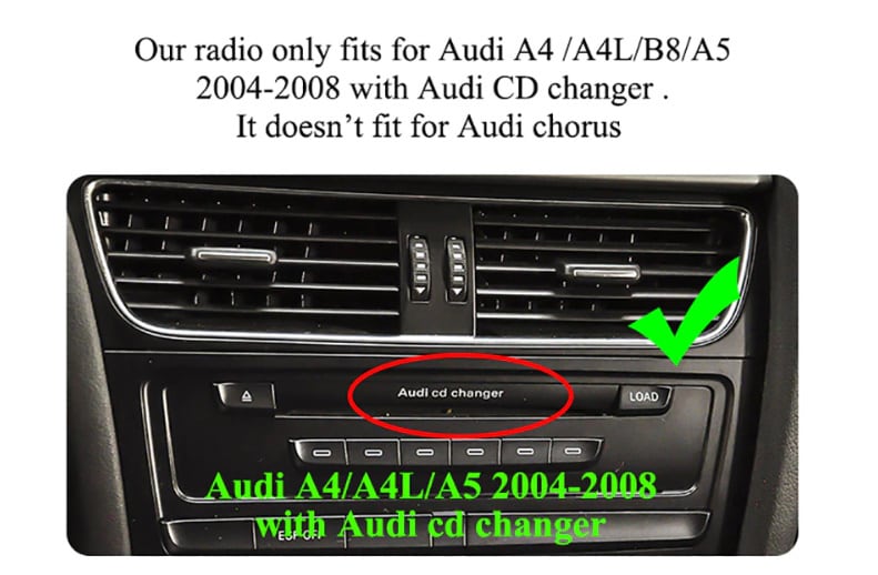 アウディ　A4　B8　A5　2004-2008　アンドロイドナビ　CD CHANGER　タイプのみ適合