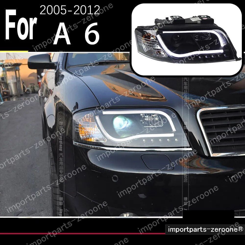 アウディ　A6　C5　C6　アップグレードヘッドライト　ソナー付き　2005～2011　HEADLIGHT NO BULB　　-HAD-1096