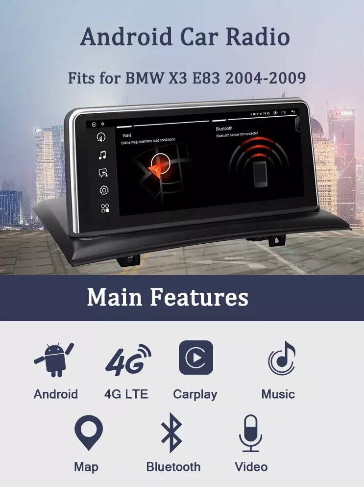 BMW X3 E83 2004 -2011用　 画面なし　アンドロイドナビ　ANDROID 10　E83 IDRIVE