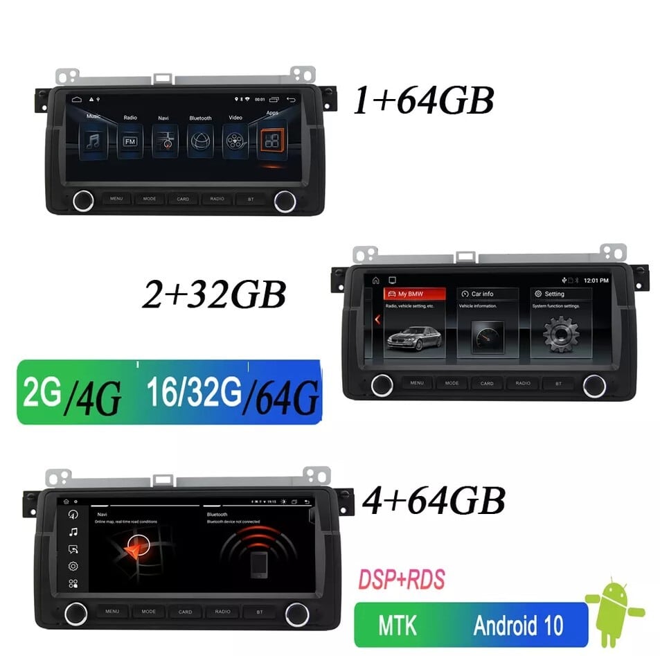 BMW E46 320I 325I 323I 330I  アンドロイドナビ　ANDROID 10　1+16GB