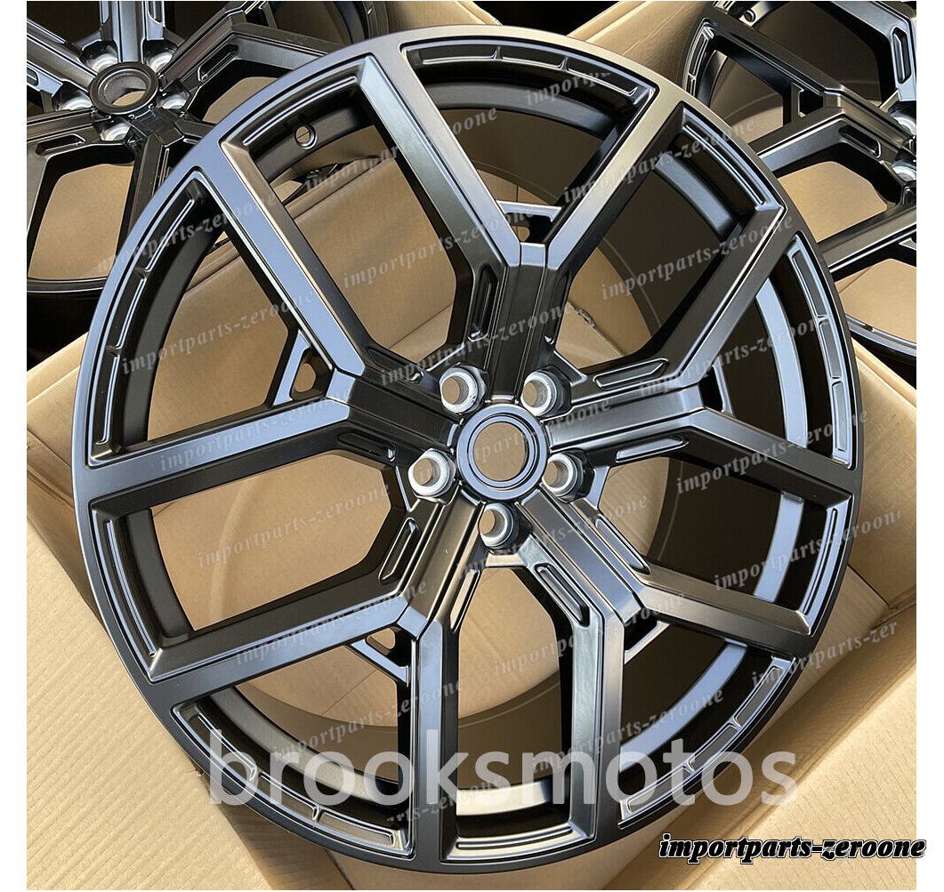 23インチ 新品 サテンブラック 5 スポークホイール レンジローバーボーグ 23X10 　-