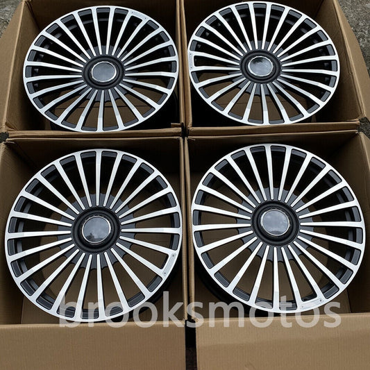 24インチ NEWブラックマルチスポーク鍛造ホイール　ロールスロイス　 カリナン　 24 X 10  BRN-1983