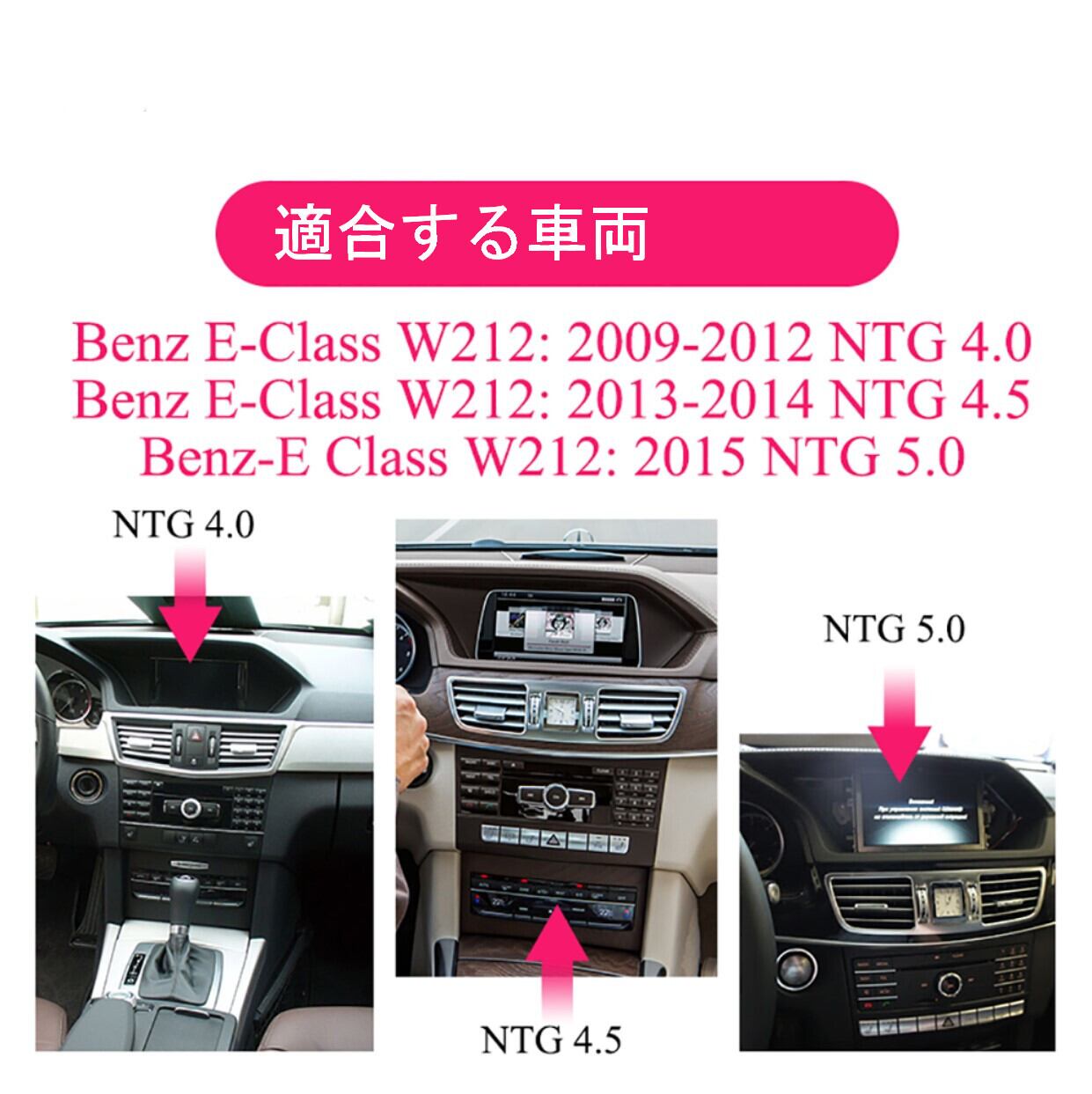 ベンツ E CLASS W212 2009-2016用 右ハンドル車用　アンドロイドナビ　ANDROID10.0　NTG 4.5 RHD 12.3''