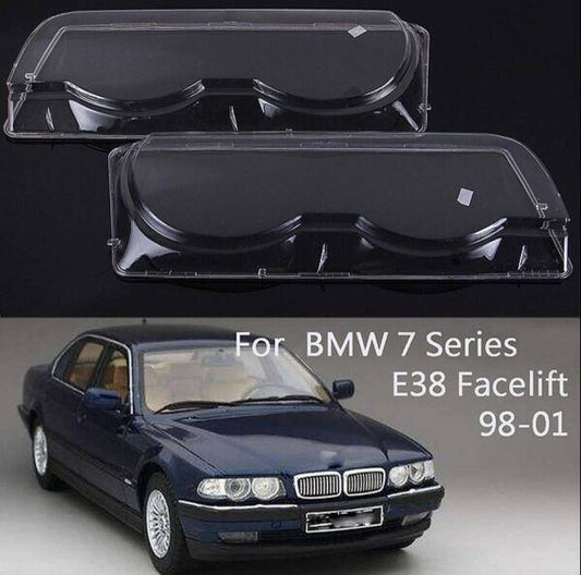 ☆BMW 7シリーズE38フェイスリフト98-01ヘッドライトレンズ　ペア☆1125