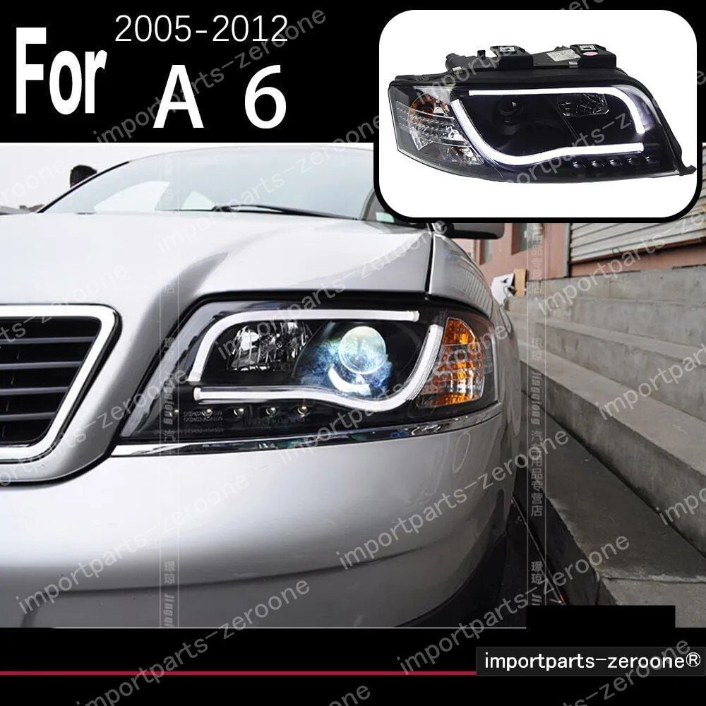 アウディ　A6　C5　C6　アップグレードヘッドライト　ソナー付き　2005～2011　HEADLIGHT NO BULB　　-HAD-1096