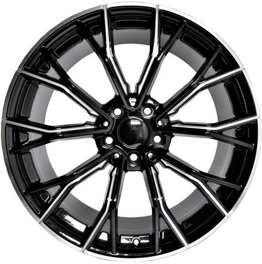 20インチ STAGGERED BLACK ホイール ( ４本セット ) BMW 3 4 5 6 シリーズ X1 X3 X4 　-DFO-1096