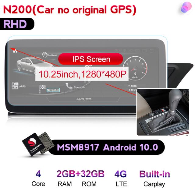 アウディA4L B8 A5 2009-2016 　アンドロイドナビ　N200 RHD NO GPS　-MDA-1012-7