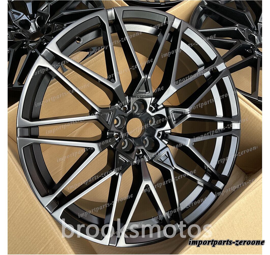 22インチ サテンブラックホイール BMW X5 E70 F15 X6 E71 F16 5X120 818 22X9.5/10.5 "　-