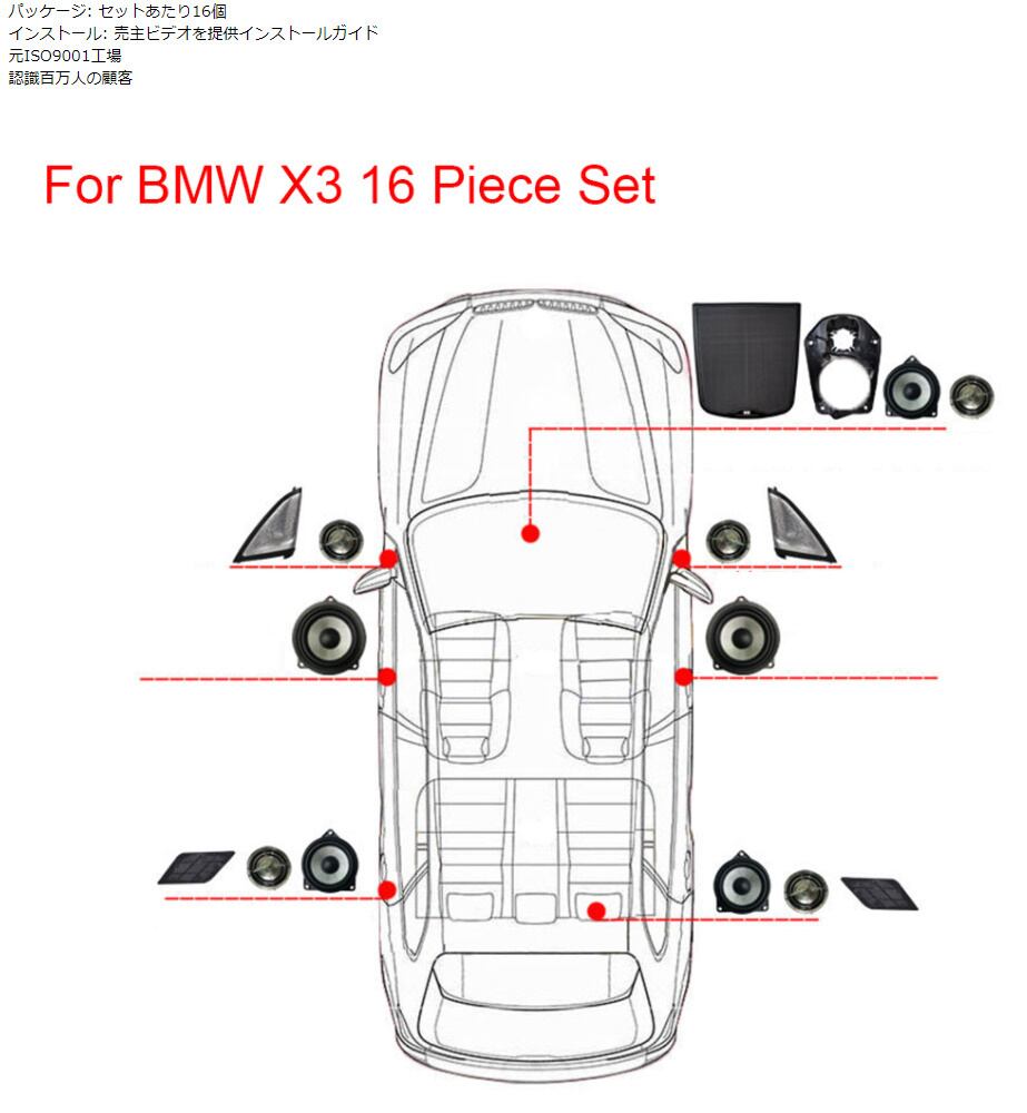 BMW X３ G01　オーディオアップグレード スピーカー　１６個セット　　-SP-1011