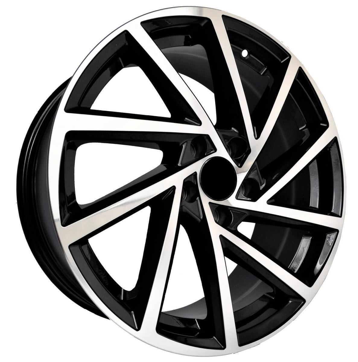 1点限り 18インチ Black ホイール ( ４本セット ) VW ゴルフ R GTI ジェッタ パサート ビートル CC フェートン シロッコ 　-DFO-1114　-　鍛造　★