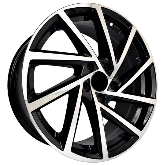 1点限り 18インチ Black ホイール ( ４本セット ) VW ゴルフ R GTI ジェッタ パサート ビートル CC フェートン シロッコ 　-DFO-1114　-　鍛造　★