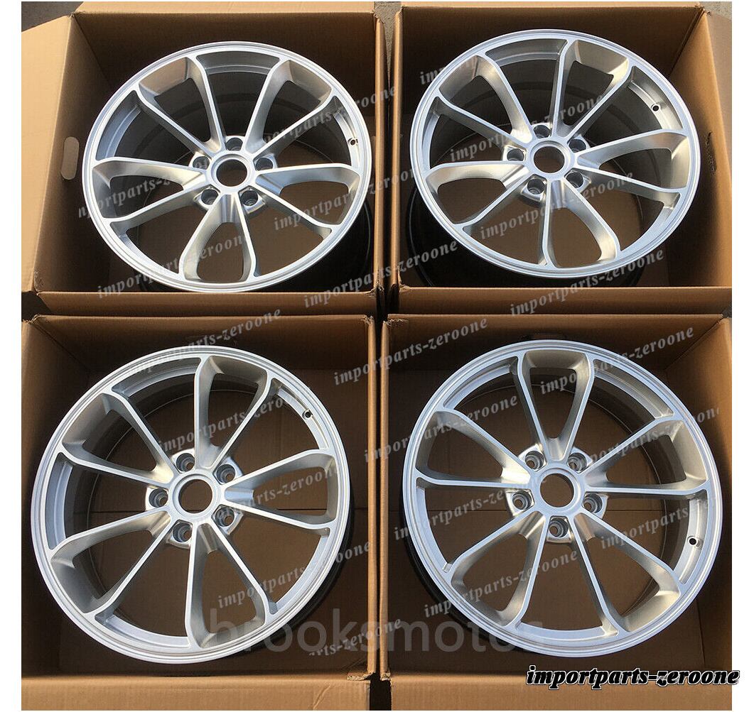 1점 한정 19인치 신품 하이퍼 실버 스타일 단조 휠 포르쉐 911 GT3 19x8.5 19x11 -BRN-12016 단조 ★ 
