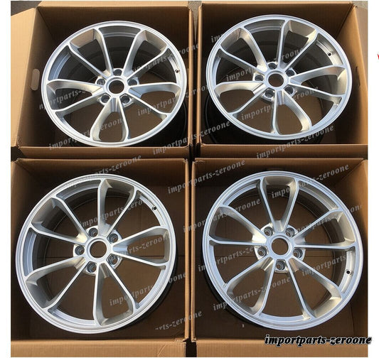 1점 한정 20인치 신품 하이퍼 실버 스타일 단조 휠 포르쉐 911 GT3 20x8.5 20x11.5 -BRN-12327 단조 ★ 