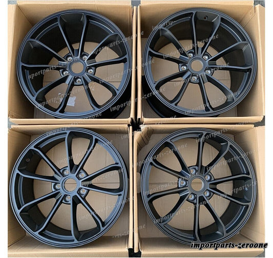 1点限り 20インチ スタッガー サテンブラック スタイル ホイール 2013+ ポルシェ ケイマン 981　-BRN-12026　鍛造　★