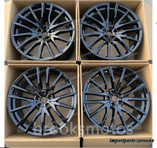 1点限り 20インチ 新品グロスブラックスタイルホイール 2019+ BMW X5 2020+ X6 5x112 742 4本セット　-BRN-11565　鍛造　★