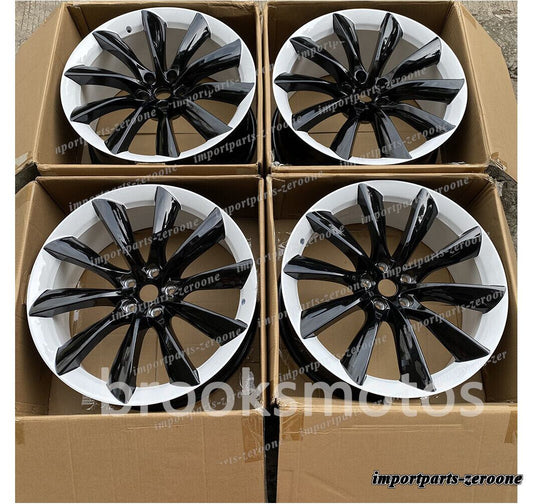 1点限り 20インチタービンスタイルホイールテスラモデルs 20x8.5 オフセット 35 ブラック ホワイト　　-BRN-11871　鍛造　★