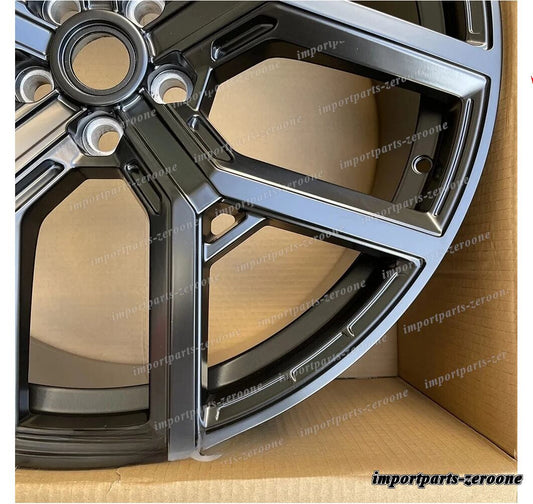 1点限り 21インチ 新品 サテン ブラック 5 スポーク ホイール レンジローバー ボーグ 21x9.5 　-BRN-12617　鍛造　★