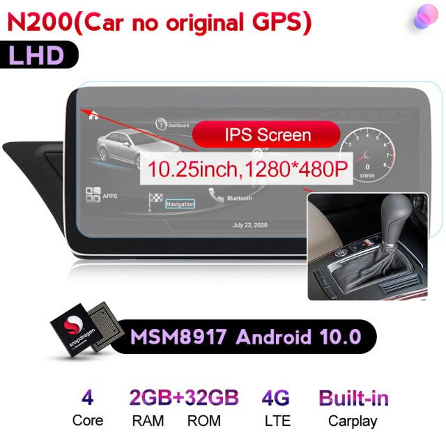 アウディA4L B8 A5 2009-2016 　アンドロイドナビ　N200 LHD NO GPS　-MDA-1012