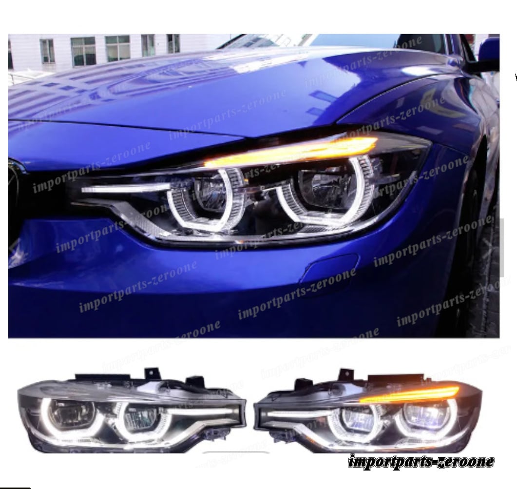 BMW　3シリーズ　F30　F35　320I　グレードアップLEDヘッドライト　左右セット　ハロゲン  -FRD-1188