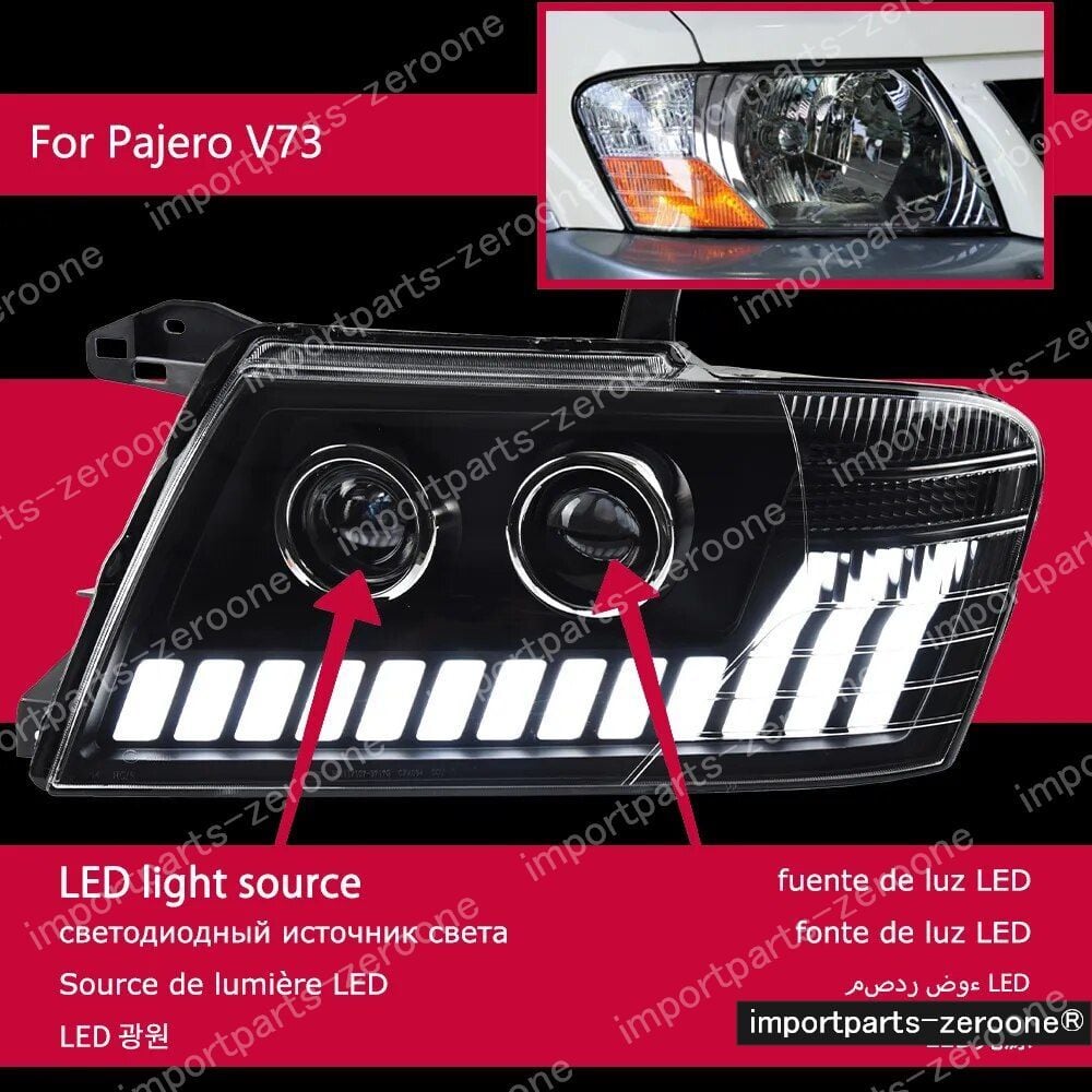 三菱　パジェロ　V73　V75　V77　アップグレードヘッドライト　左ハンドル用　HEADLIGHT ALL 　-HAD-1058