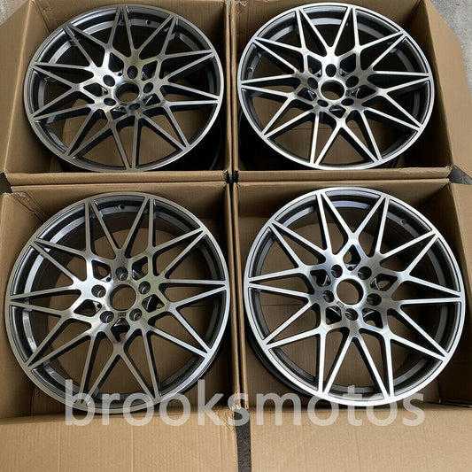 BMW M2 F87 M3 F80 M4 F82 83 20X8.5 20X10 666 20 인치 그레이 스타일 휠 BRN-1363