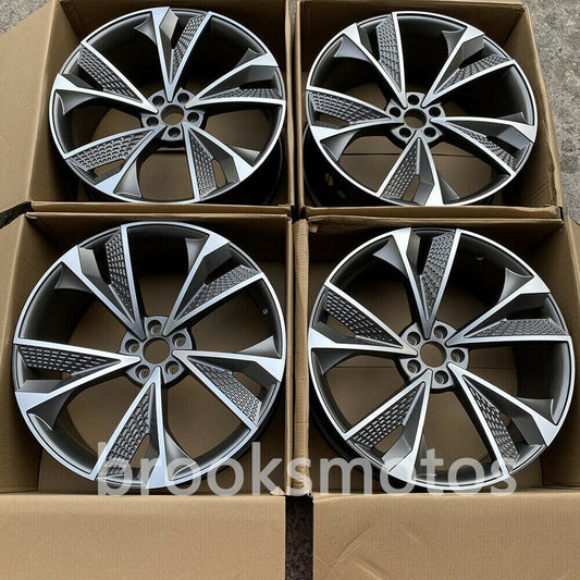 22 인치 NEW RS7 그레이 스타일 휠 2016+ 아우디 Q7 Q8 RS Q7 RS Q8 4 개 세트 BRN-1583