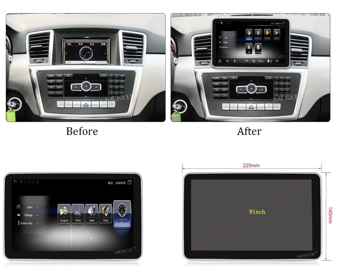 ベンツ　ML　W166　１２－１５　アンドロイドナビ　DVD　４G　LTE　WIFI　GPS　日本語1204