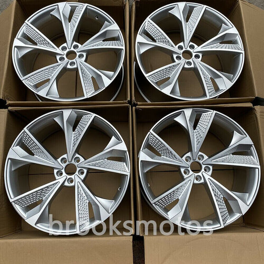 22 인치 NEW RS7 스타일 휠 2016+ 아우디 Q7 Q8 RS Q7 RS Q8 GLOSS 블랙 풀 BRN-1537