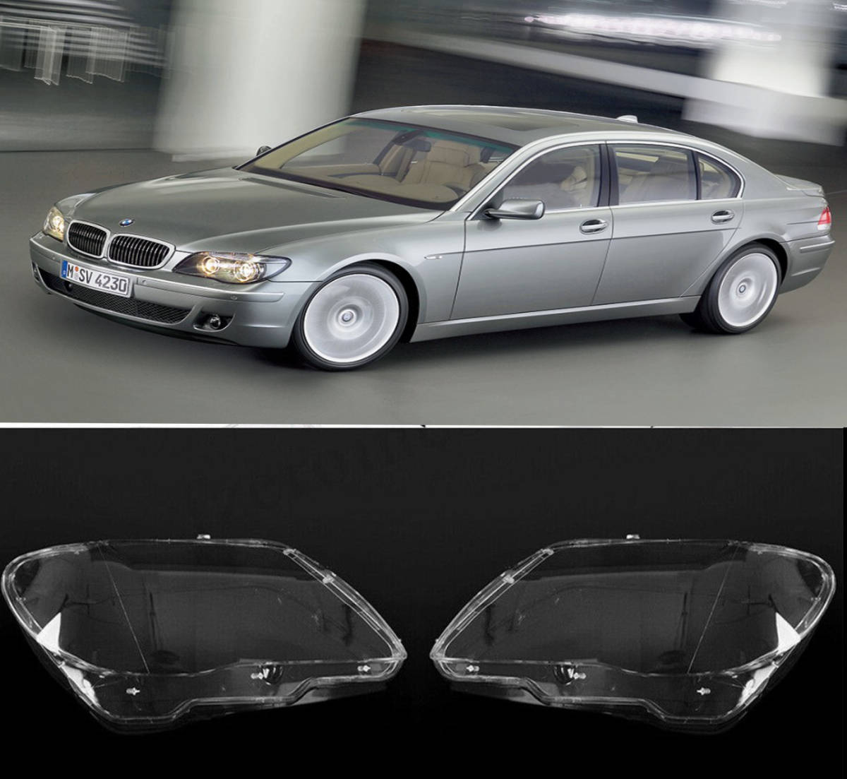 ◇ BMW 7シリーズ　 E65 / E66 LCI　05-08　ヘッドライト 　レンズ　交換用　-RE-1028